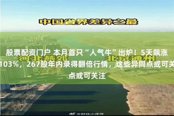 股票配资门户 本月首只“人气牛”出炉！5天飙涨近103%，267股年内录得翻倍行情，这些异同点或可关注