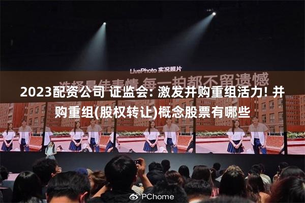 2023配资公司 证监会: 激发并购重组活力! 并购重组(股权转让)概念股票有哪些